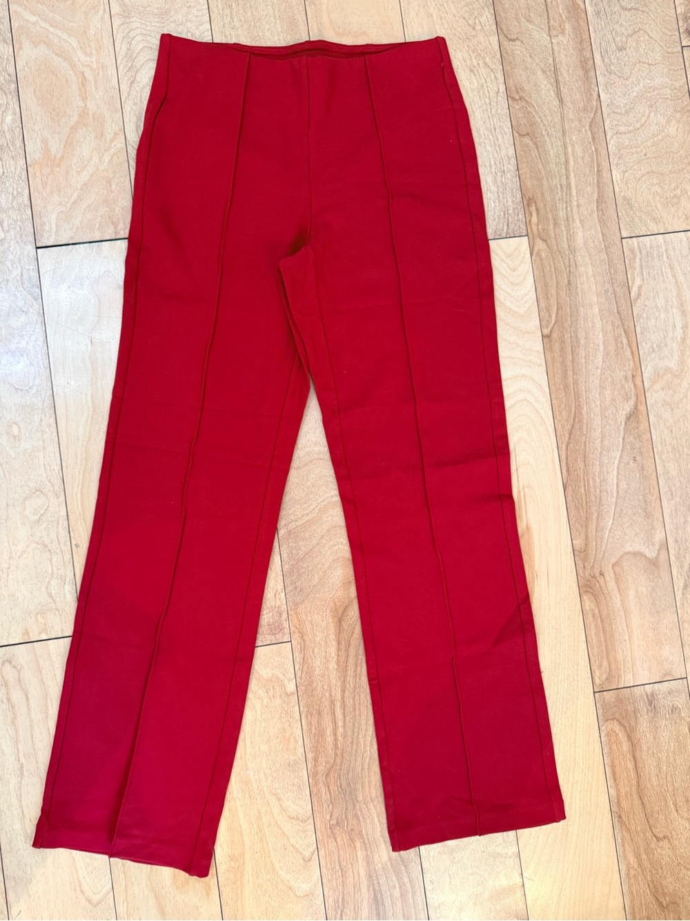Womens Red  Pull-On Pants